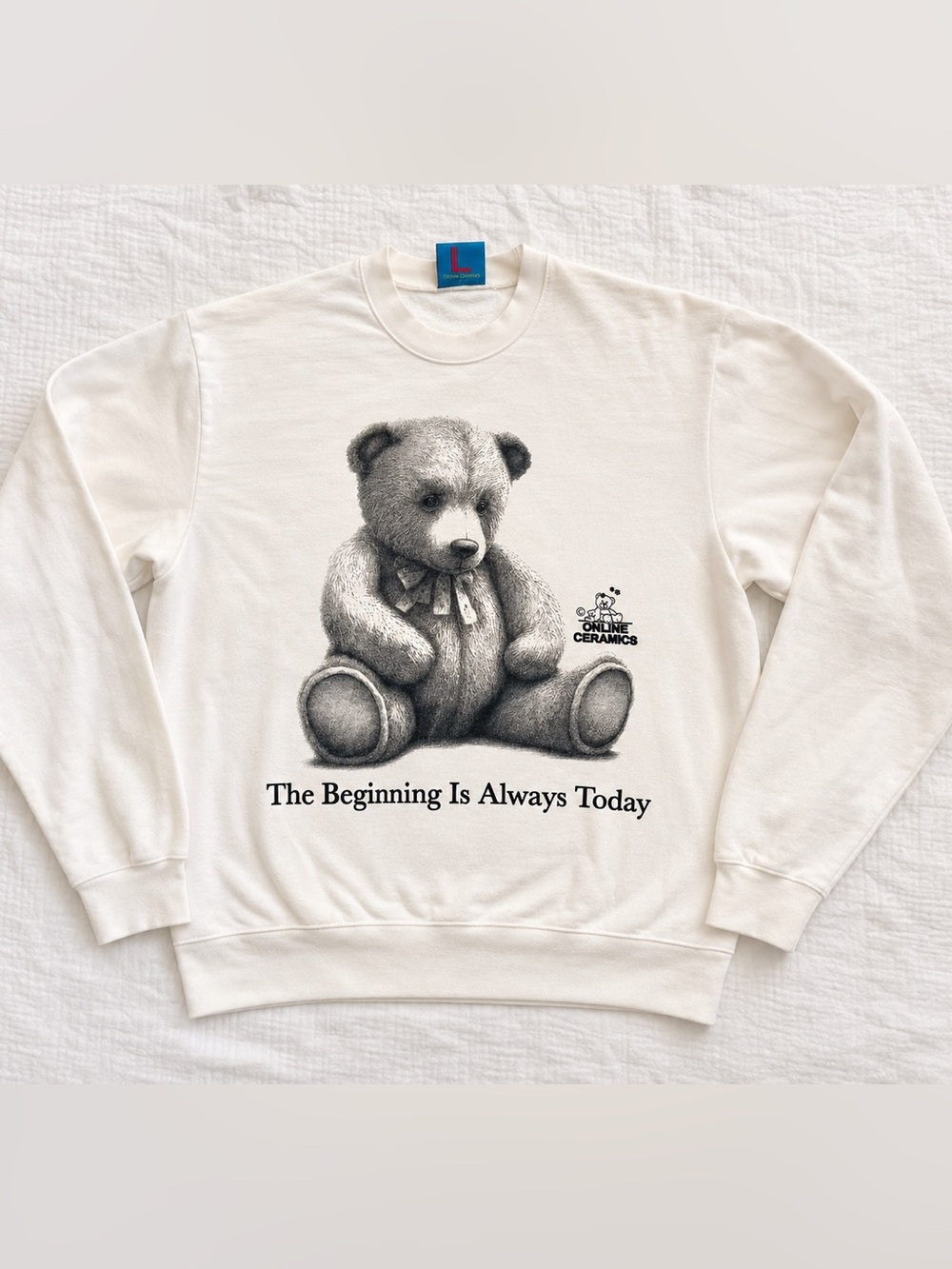Online Ceramics Teddy Bear Crewneck Sweatshirt Size L